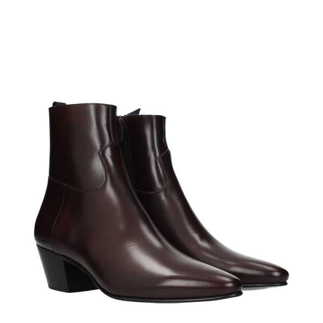 Celine Red Leather Ankle Boots Celine