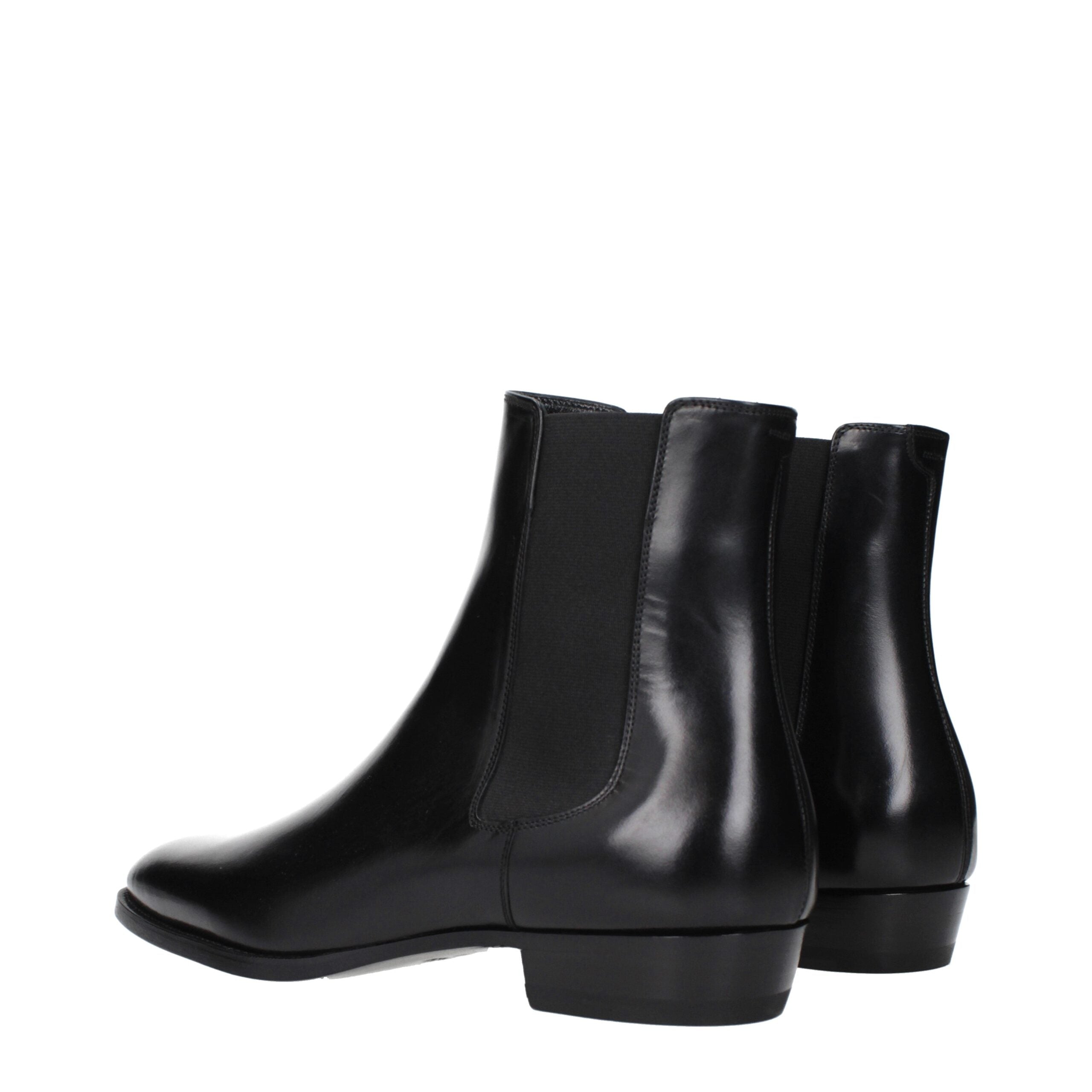 Celine Black Leather Ankle Boots Celine