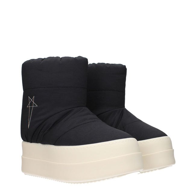 Rick Owens Black Fabric Ankle Boots Rick Owens