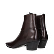 Celine Red Leather Ankle Boots Celine