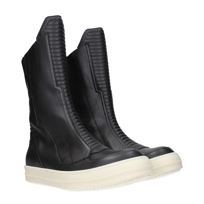 Rick Owens Black Leather Ankle Boots Rick Owens