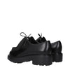 Prada Black Leather Oxfords And Derbies Prada