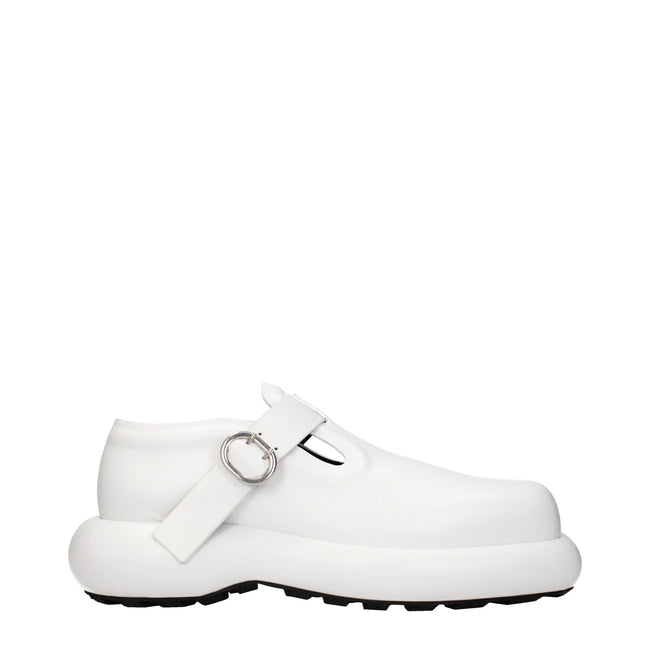 Jil Sander White Leather Slip-On Loafers Jil Sander