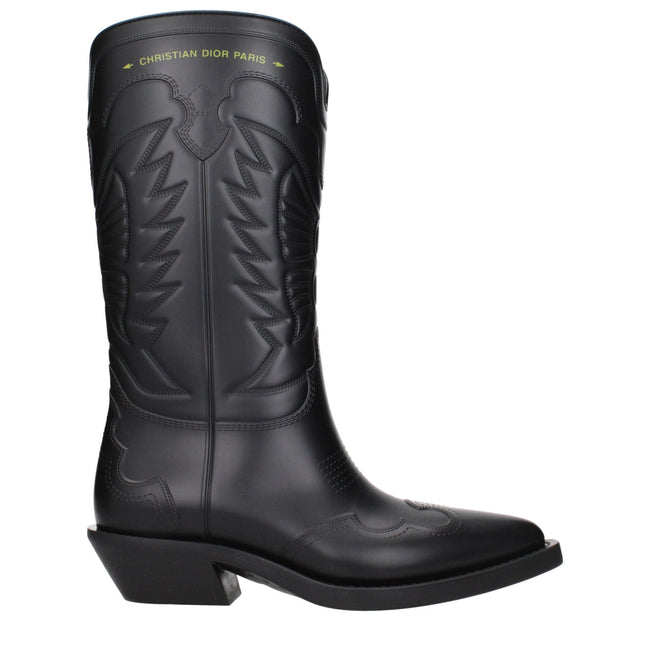 Christian Dior Black Cotton Boots Christian Dior