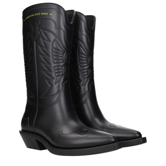 Christian Dior Black Cotton Boots Christian Dior