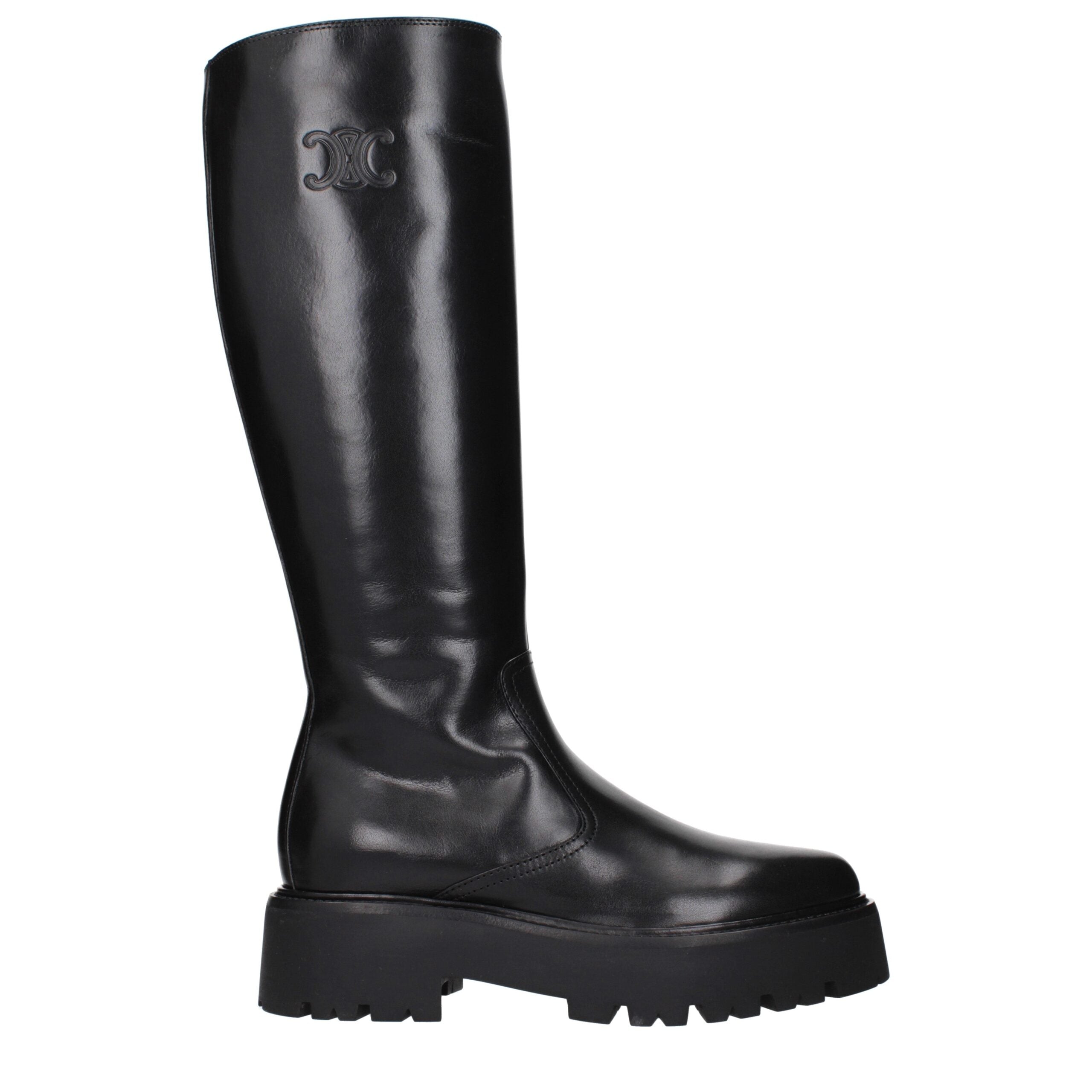 Celine Black Leather Ankle Boots Celine