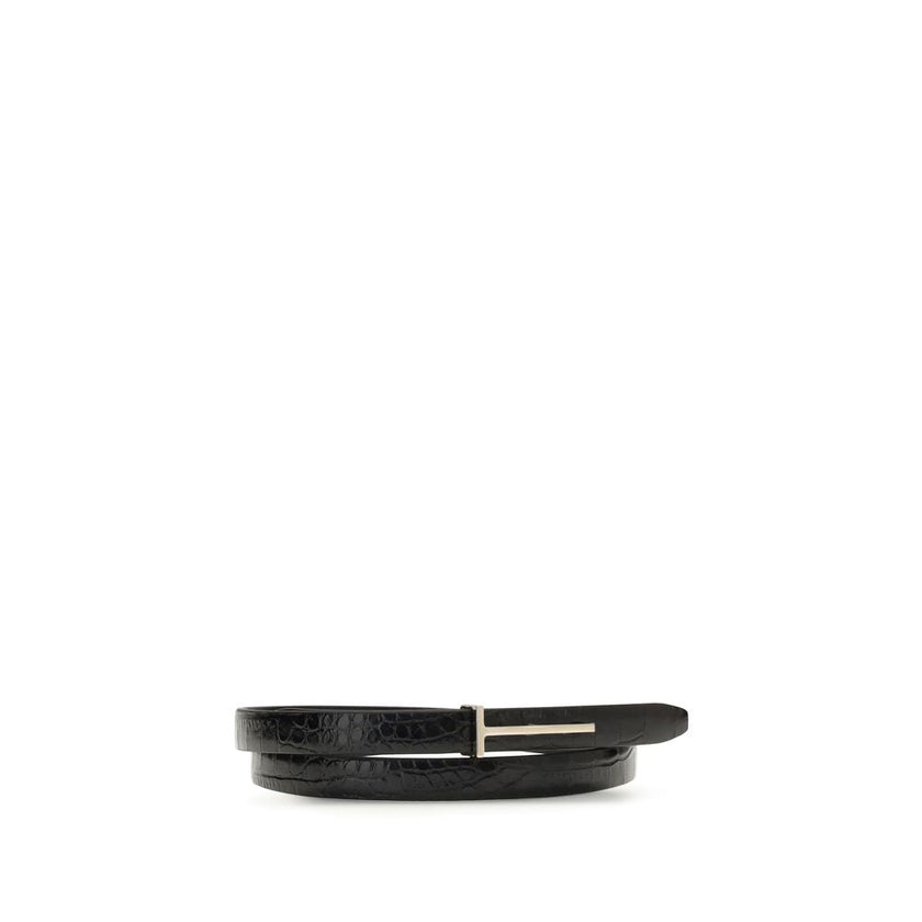 Tom Ford Black Leather Regular Belt Tom Ford