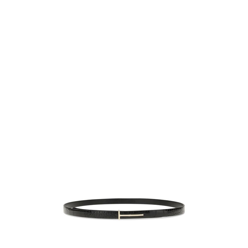 Tom Ford Black Leather Regular Belt Tom Ford