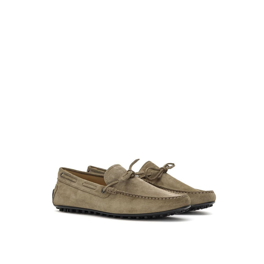 Tod's Beige Suede Leather Moccassin Tod's
