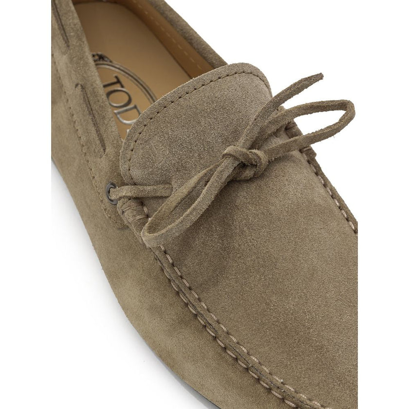 Tod's Beige Suede Leather Moccassin Tod's