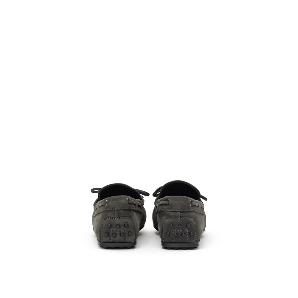 Tod's Gray Nubuc Leather Moccassin Tod's