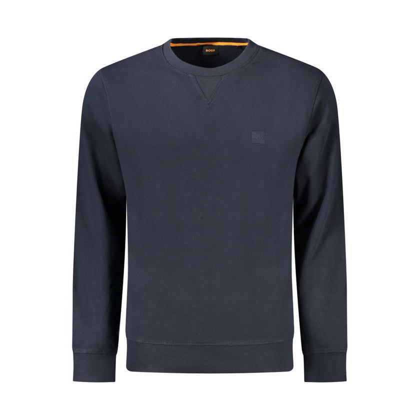 Hugo Boss Blue Cotton Men Sweatshirt Hugo Boss