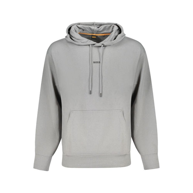 Hugo Boss Gray Cotton Men Sweater Hugo Boss