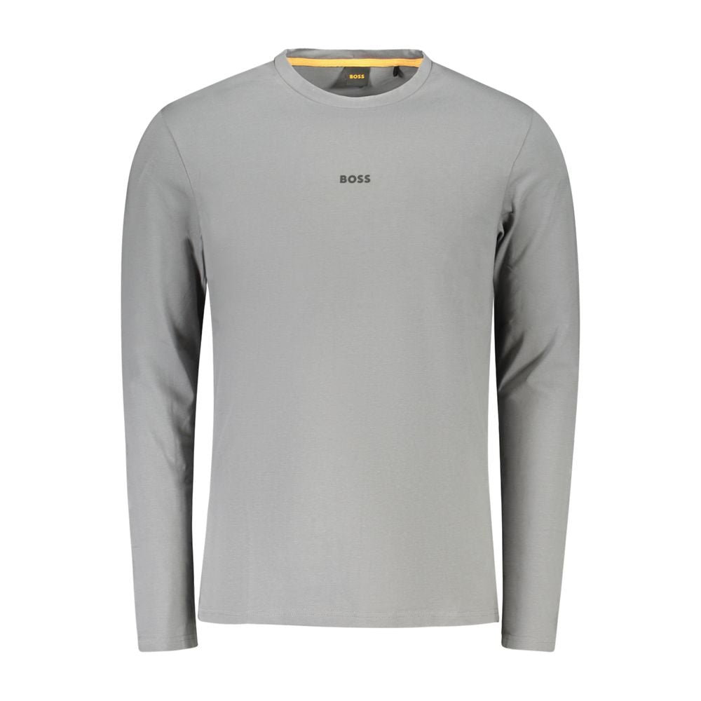 Hugo Boss Gray Cotton Men T-Shirt Hugo Boss