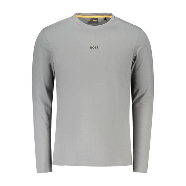Hugo Boss Gray Cotton Men T-Shirt Hugo Boss