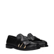 Moschino Black Leather Slip-On Loafers Moschino