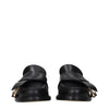 Moschino Black Leather Slip-On Loafers Moschino
