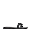 Versace Black Leather Slippers Sandals Versace