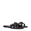 Versace Black Leather Slippers Sandals Versace
