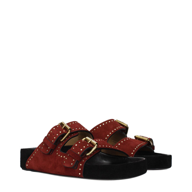 Isabel Marant Red Leather Slippers Sandals Isabel Marant