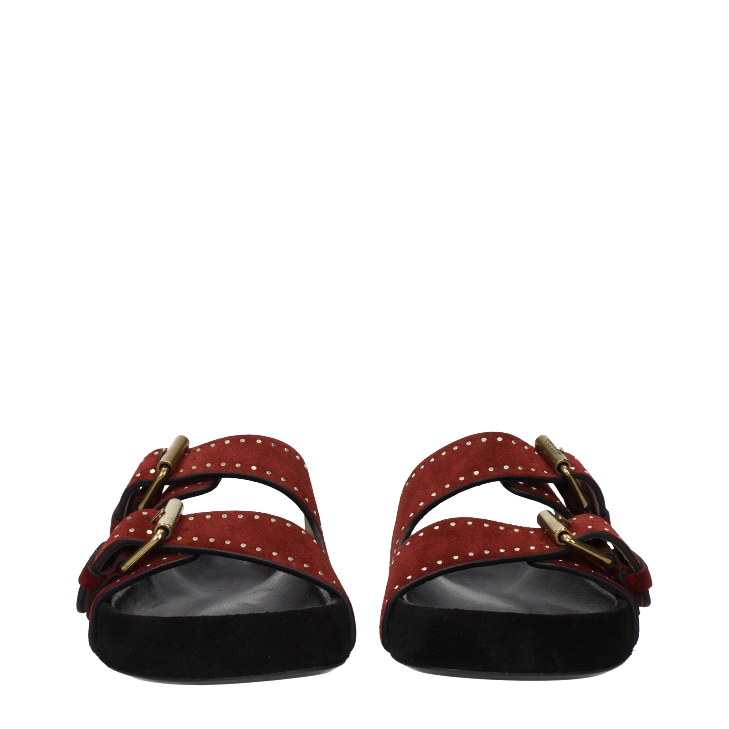 Isabel Marant Red Leather Slippers Sandals Isabel Marant