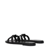 Versace Black Leather Slippers Sandals Versace