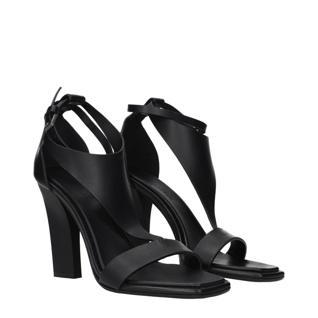 Max Mara Black Leather Stiletto Heels Sandals Max Mara