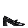 Versace Black Leather Mid Heel Pumps Versace