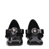 Versace Black Leather Mid Heel Pumps Versace