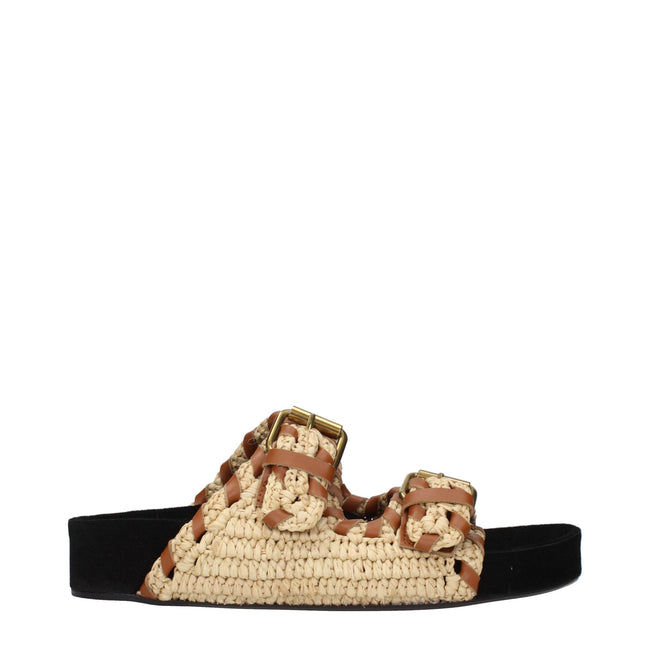 Isabel Marant Beige Raffia Slippers Sandals Isabel Marant
