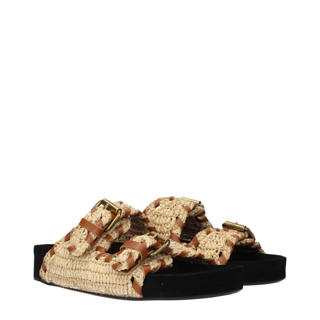 Isabel Marant Beige Raffia Slippers Sandals Isabel Marant