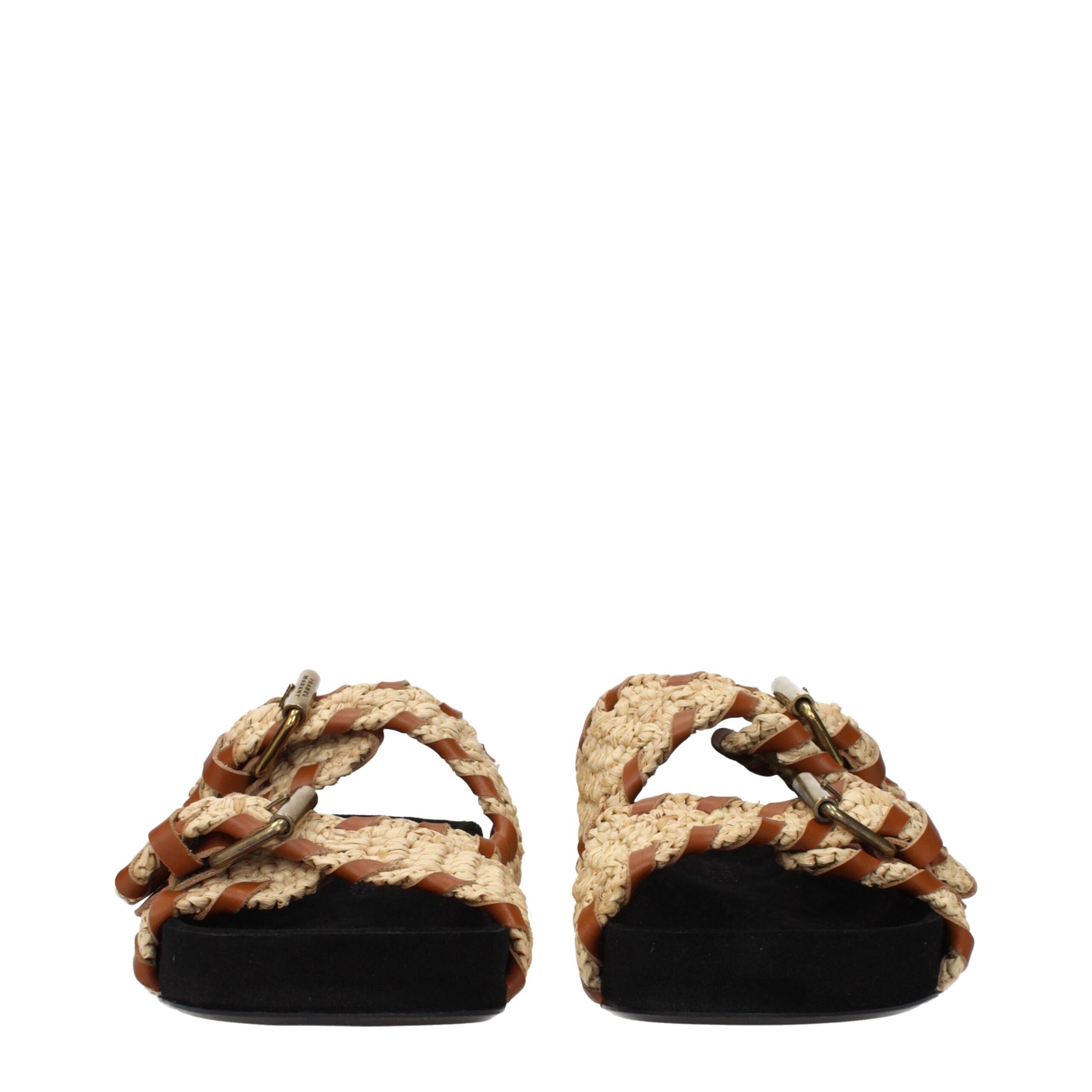 Isabel Marant Beige Raffia Slippers Sandals Isabel Marant