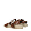 Stella McCartney Brown Leather Flat Sandals Stella McCartney