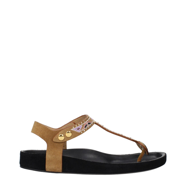 Isabel Marant Beige Leather Flip-Flop Sandals Isabel Marant