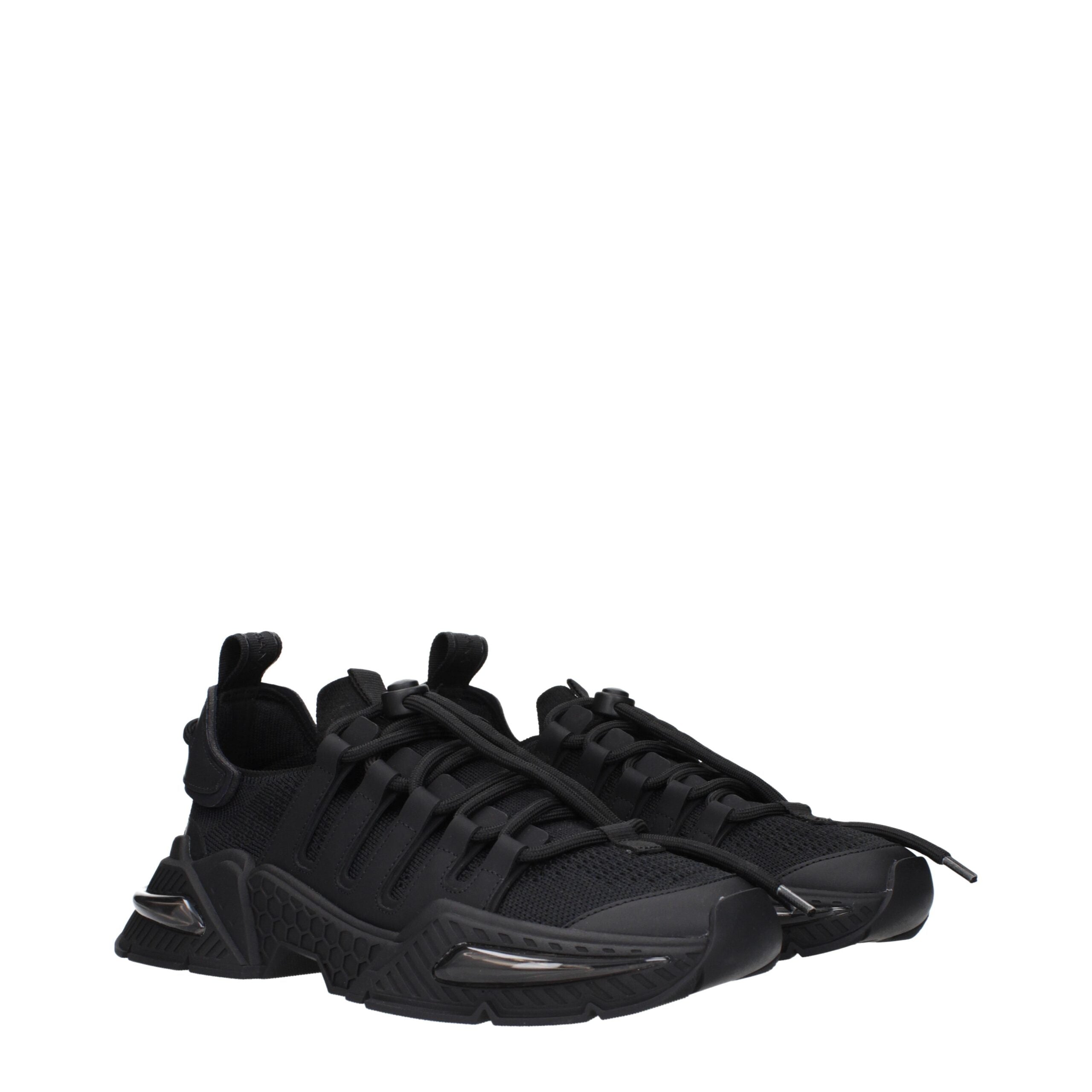 Dolce & Gabbana Black Fabric Athletic Sneakers Dolce & Gabbana