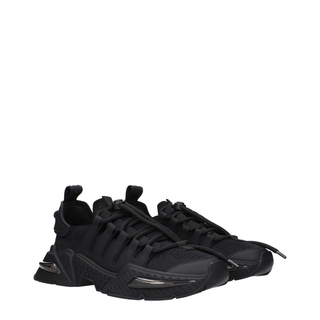 Dolce & Gabbana Black Fabric Athletic Sneakers Dolce & Gabbana