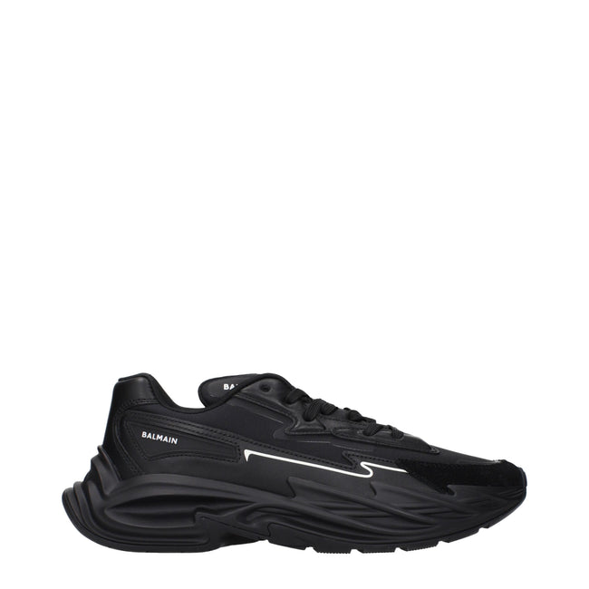 Balmain Black Leather Athletic Sneakers Balmain