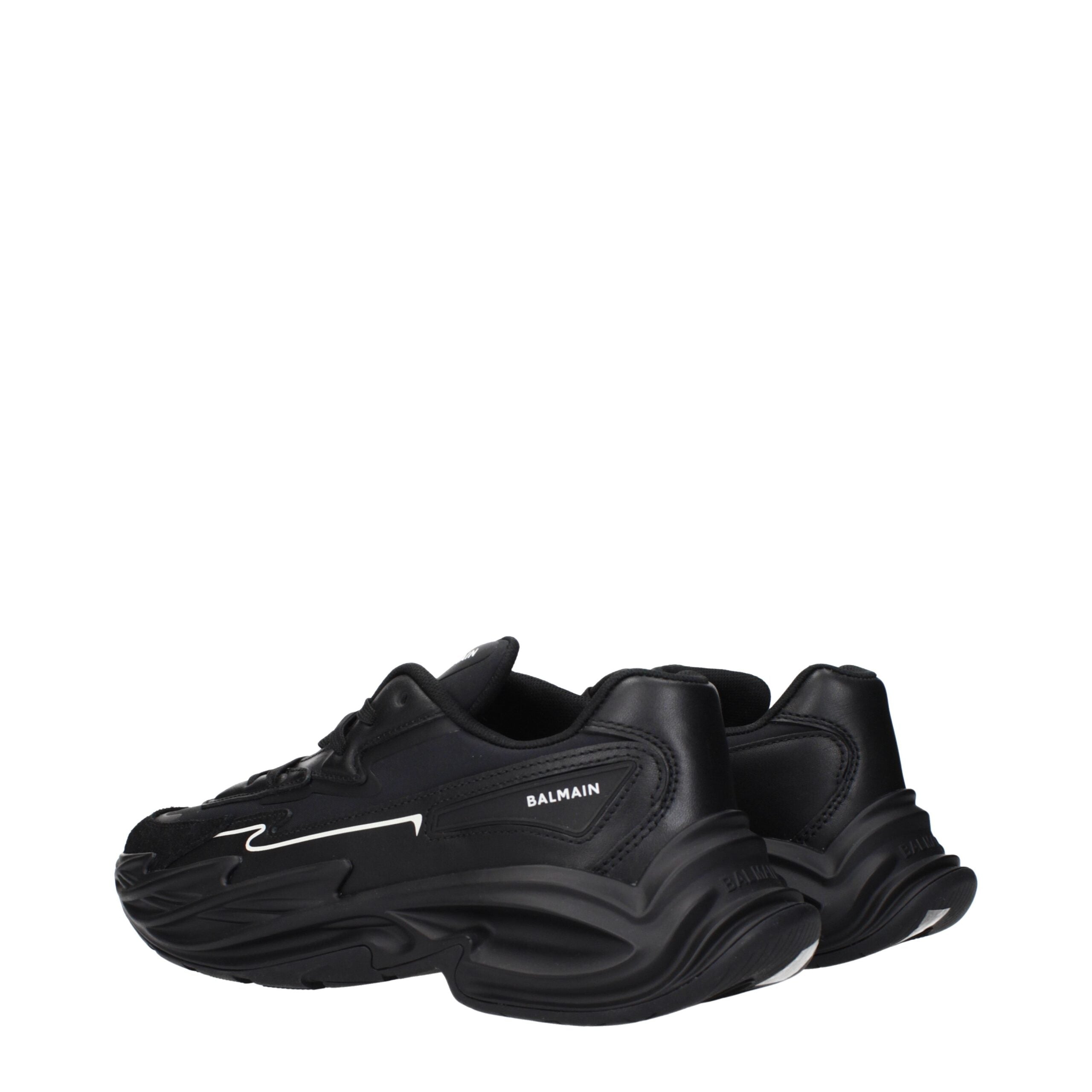 Balmain Black Leather Athletic Sneakers Balmain