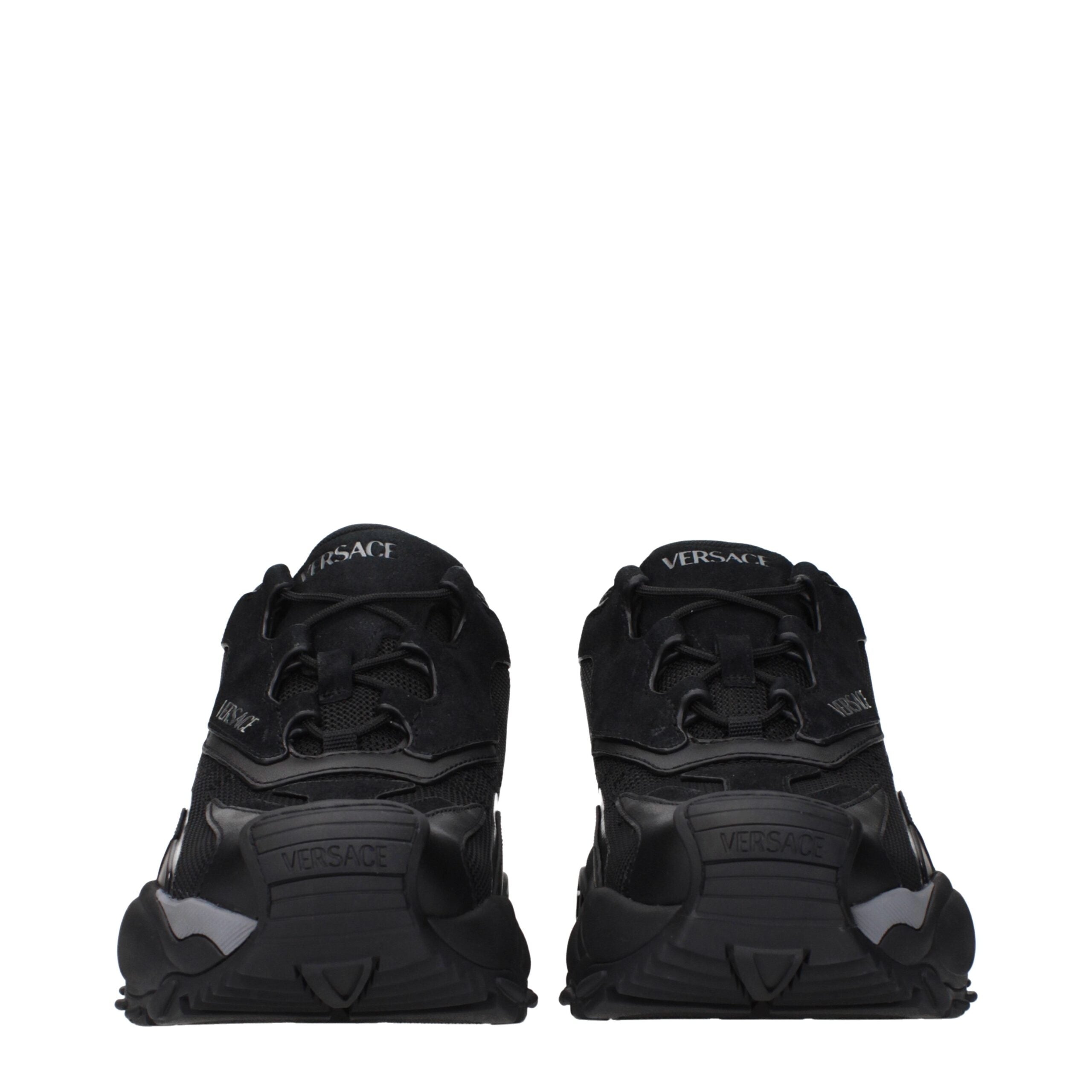 Versace Black Fabric Athletic Sneakers Versace