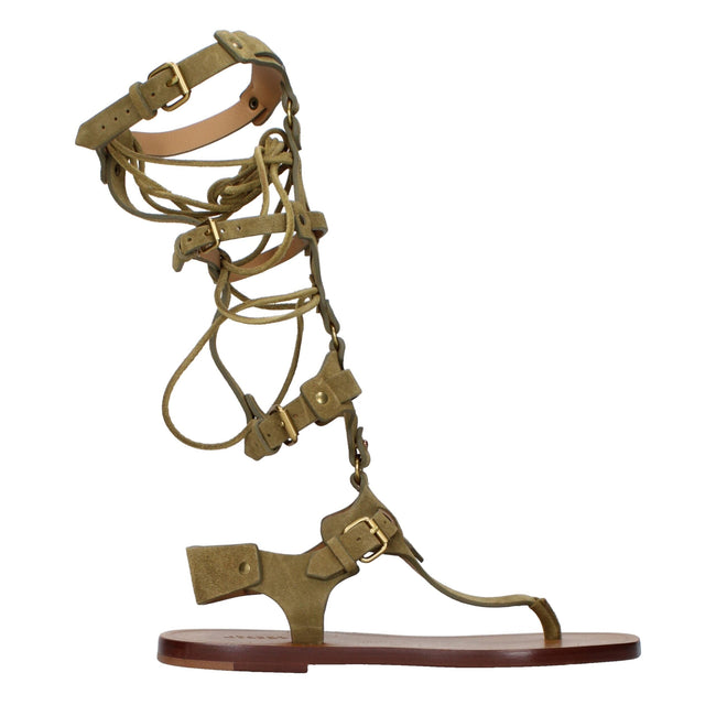 Isabel Marant Gray Leather Flip-Flop Sandals Isabel Marant