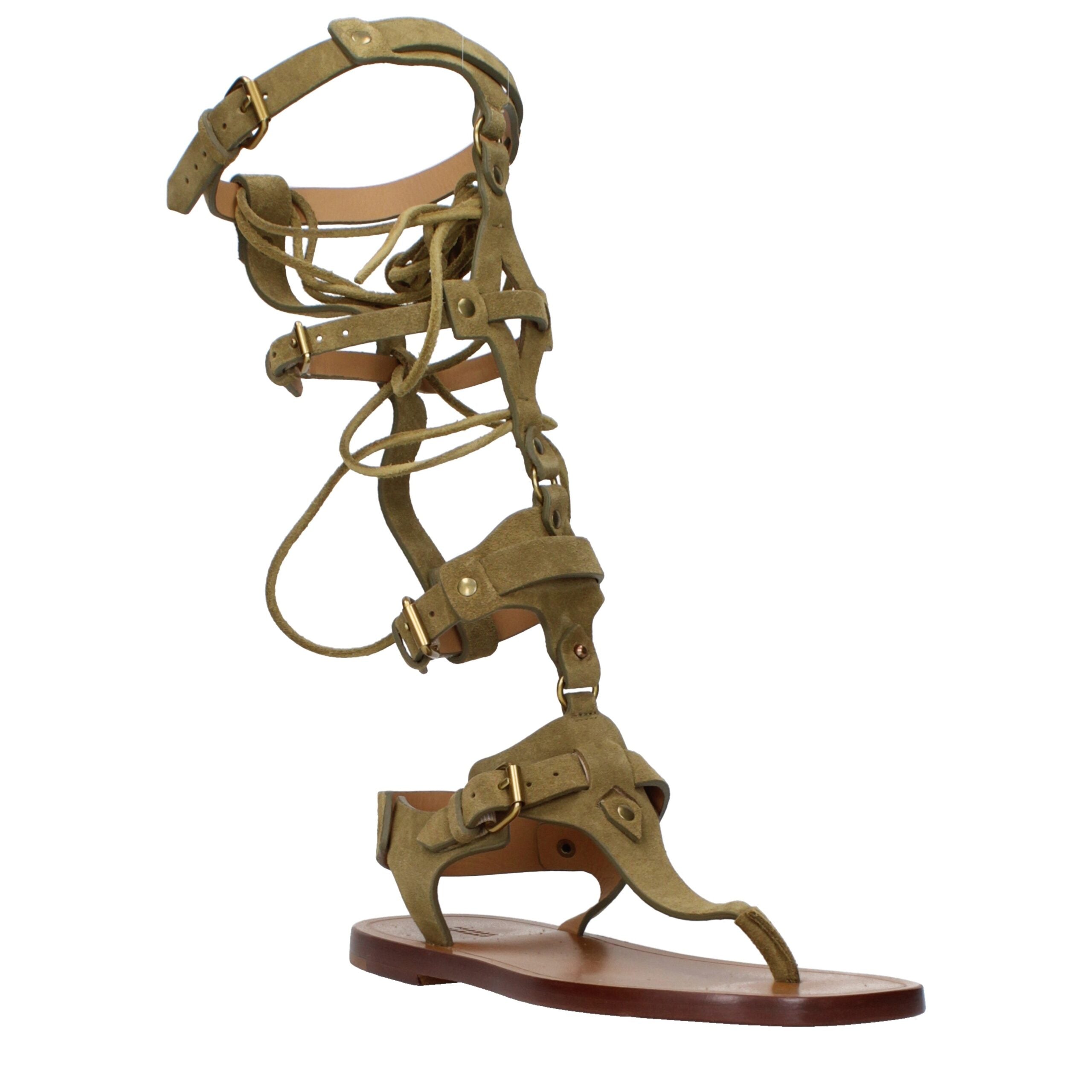 Isabel Marant Gray Leather Flip-Flop Sandals Isabel Marant