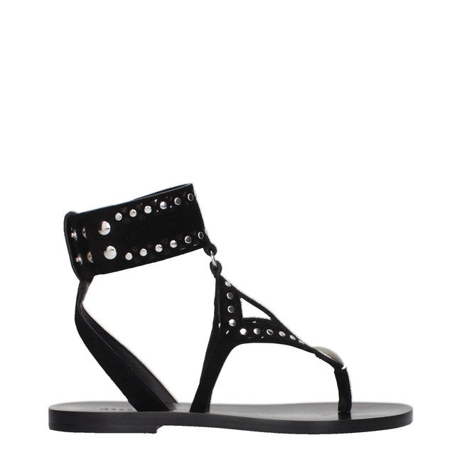 Isabel Marant Black Leather Flip-Flop Sandals Isabel Marant