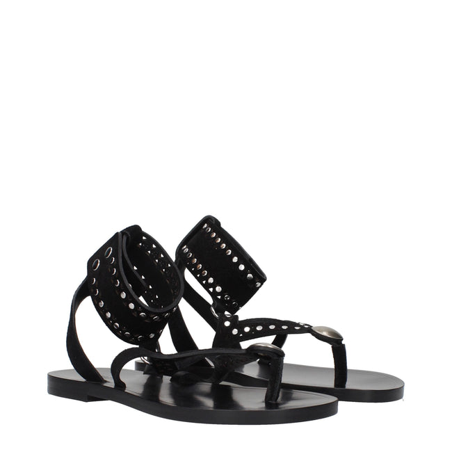Isabel Marant Black Leather Flip-Flop Sandals Isabel Marant