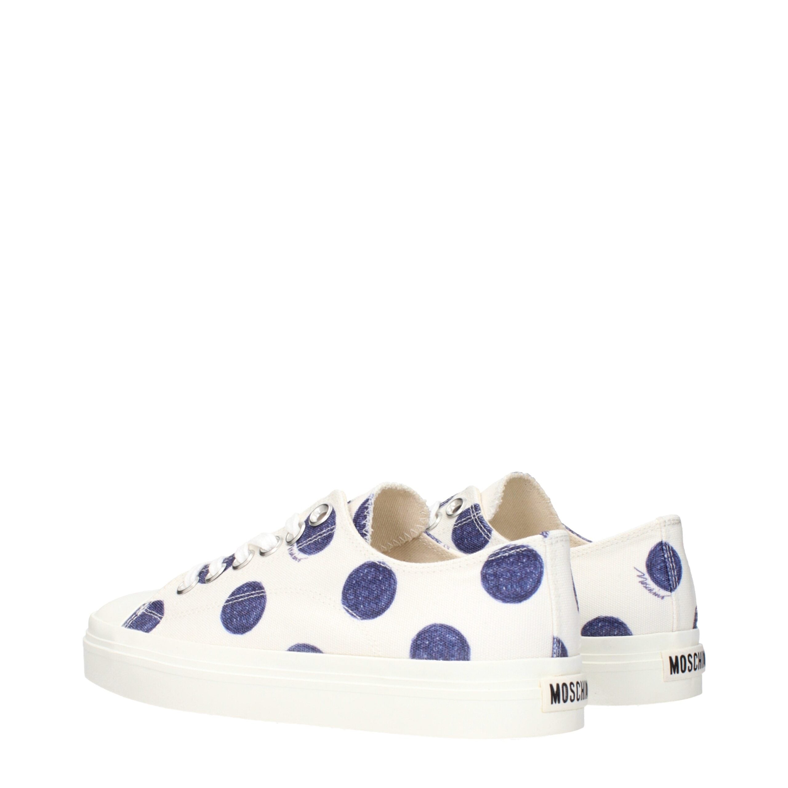 Moschino White Fabric Low Tops Moschino