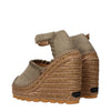 Stella McCartney Green Leather Wedges Sandals Stella McCartney