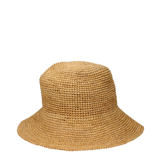Max Mara Beige Raffia Bucket Hats Max Mara
