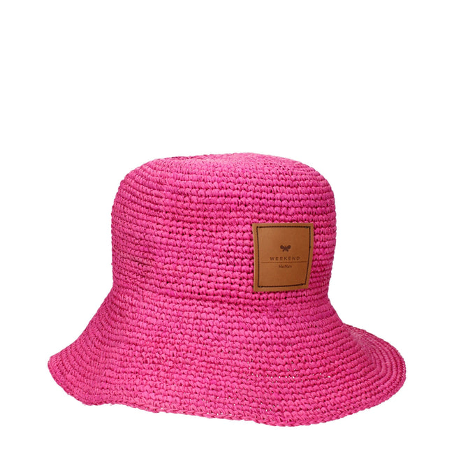 Max Mara Pink Raffia Bucket Hats Max Mara