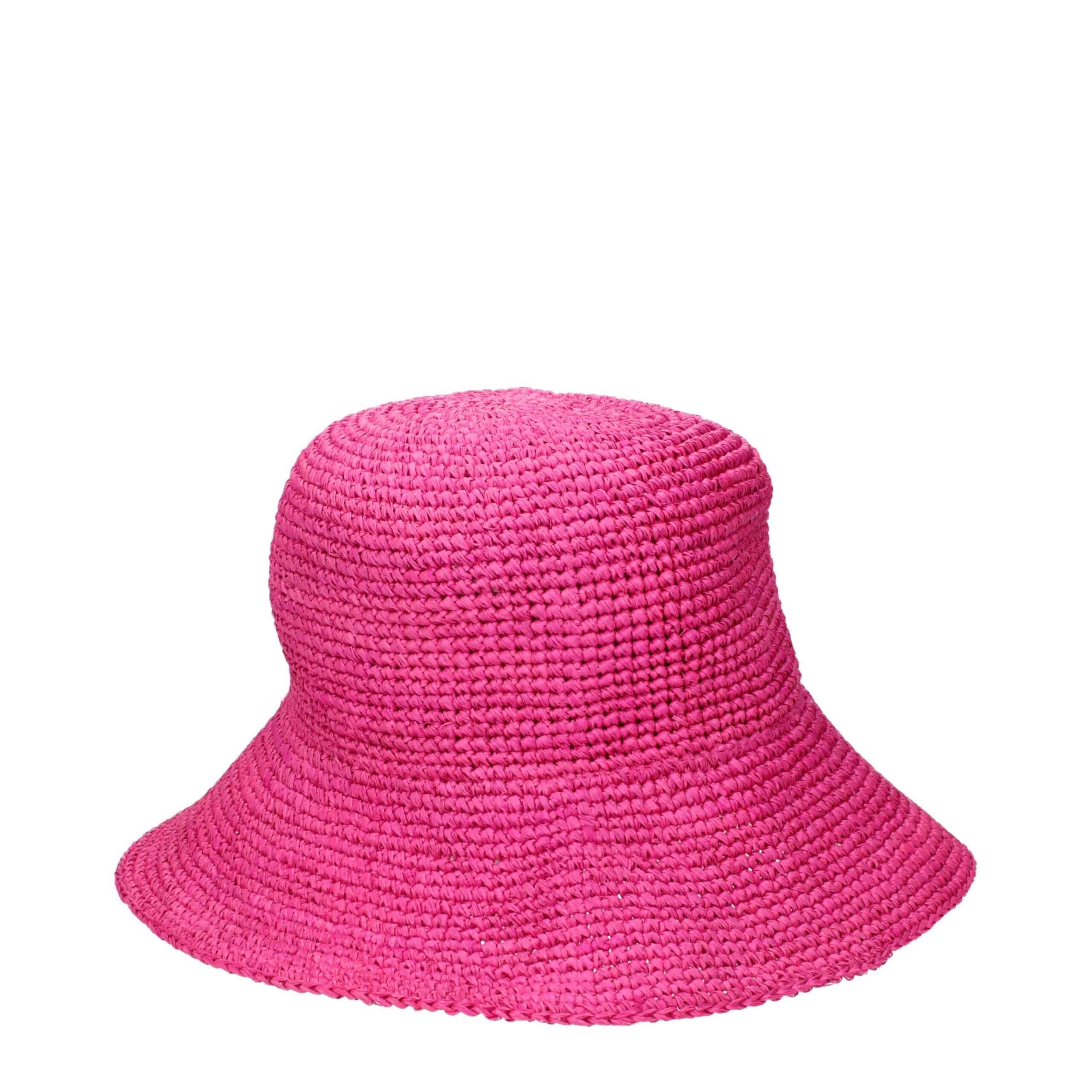 Max Mara Pink Raffia Bucket Hats Max Mara
