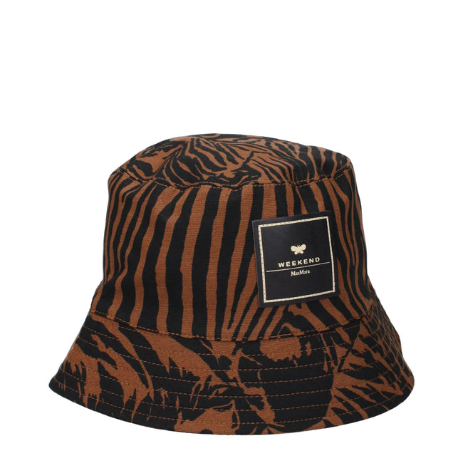 Max Mara Brown Cotton Bucket Hats Max Mara