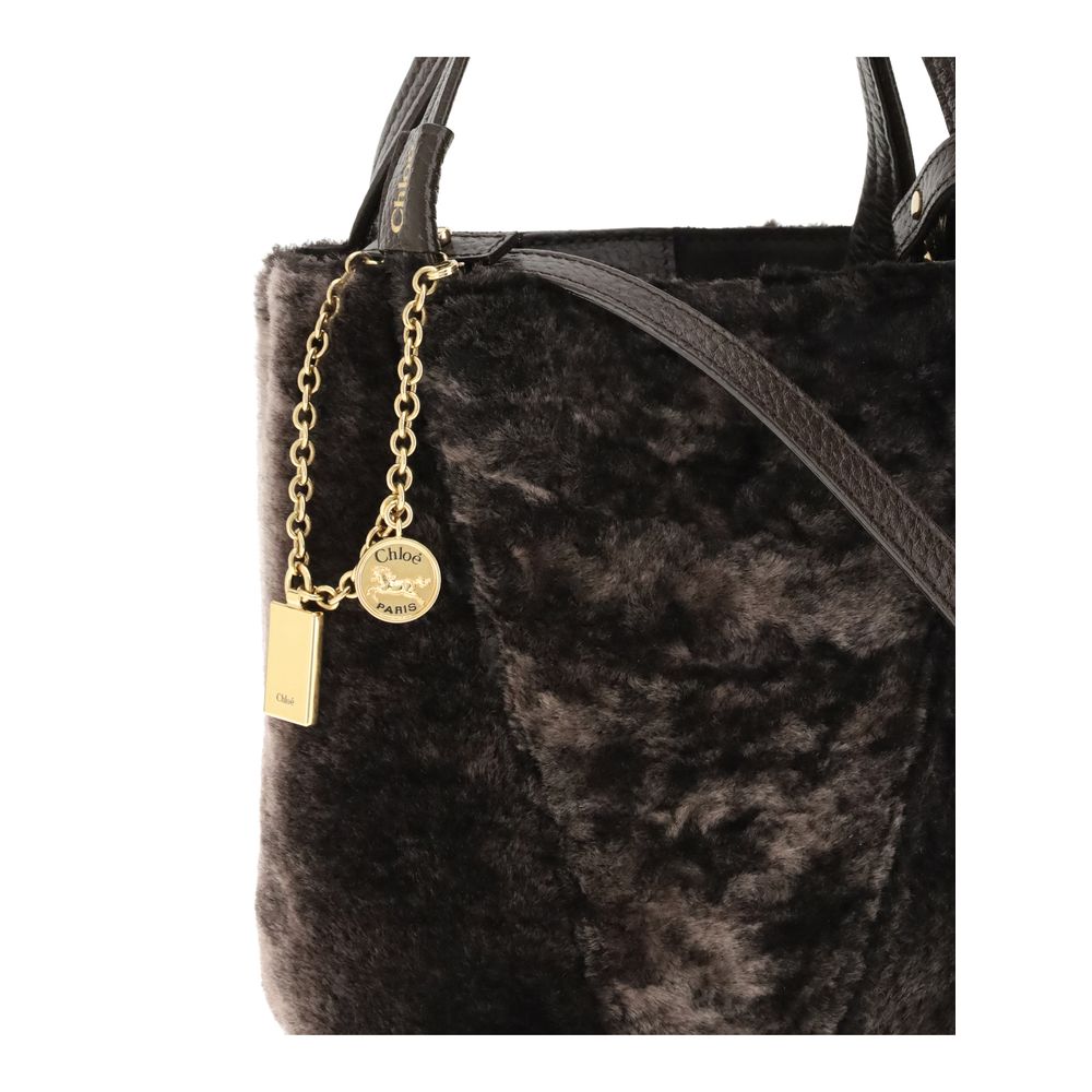 Chloé Shearling small Spin Tote Bag Chloé